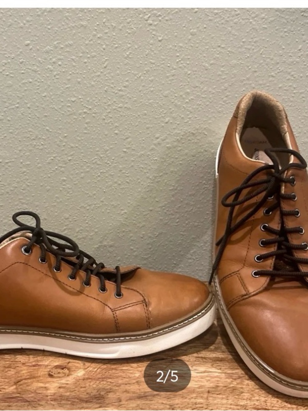 Johnston & Murphy Brown Leather Lace-Up Sneakers